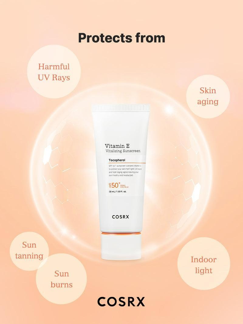 COSRX Daily SPF 50 Vitamin E Sunscreen – Lightweight & No White Cast
